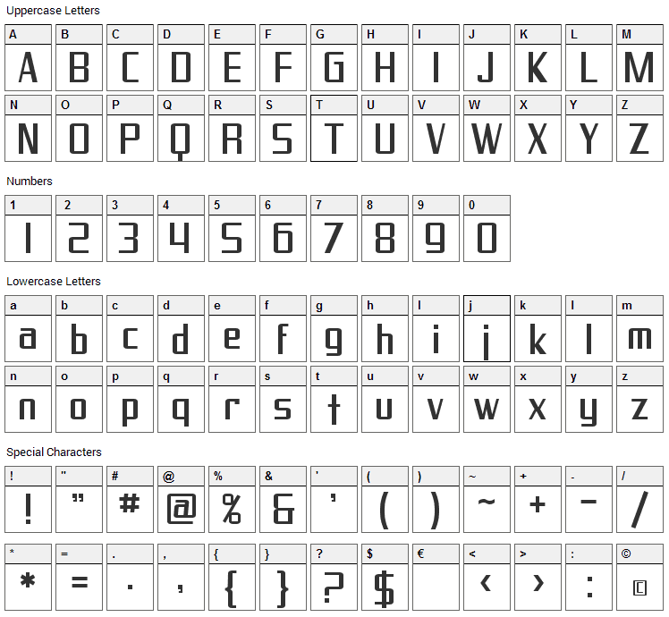 Proverbial Gothic Font Character Map