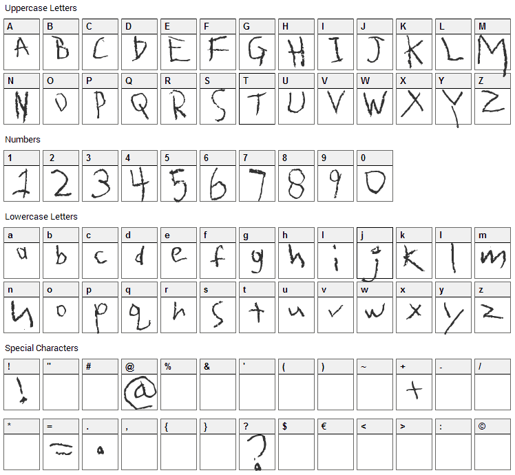 Quarter Oz. To Freedom Font Character Map