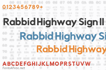 Rabbid Highway Sign II Font