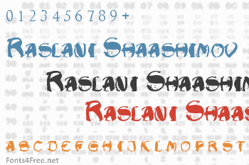 Raslani Shaashimov Font