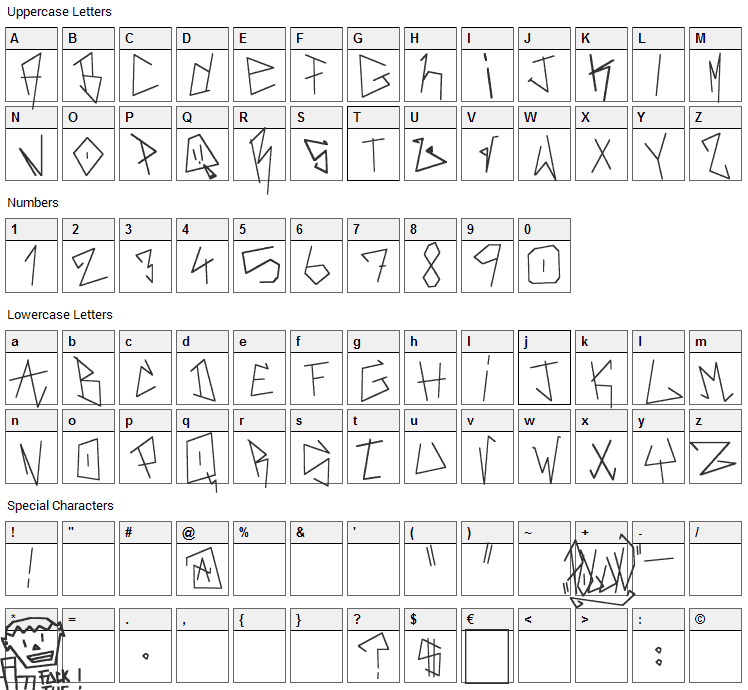 Real Breakerz Font Character Map