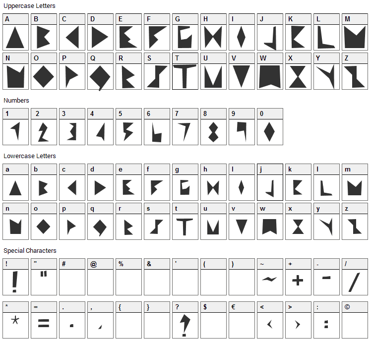 Recorte Font Character Map