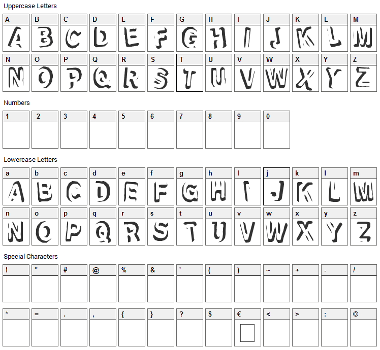 Refrigeration Font Character Map