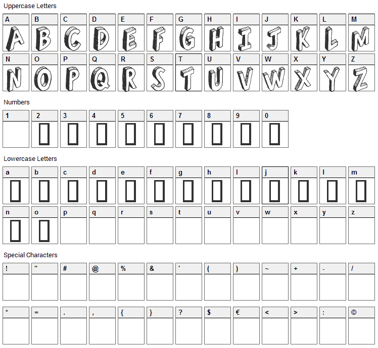 Refuse Trip Font Character Map
