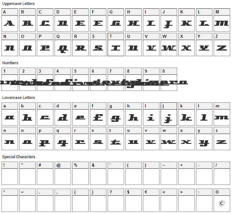 Remarcle Font Character Map