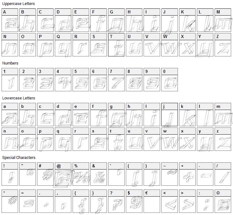 Republika Font Character Map