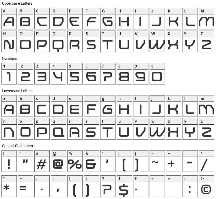 Research Remix Font Character Map