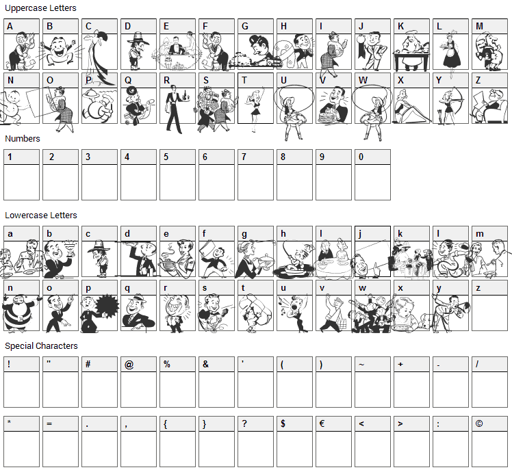 Retrodings Two Font Character Map