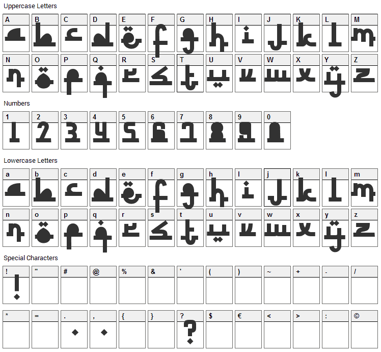 Revolusi Timur Tengah Font Character Map