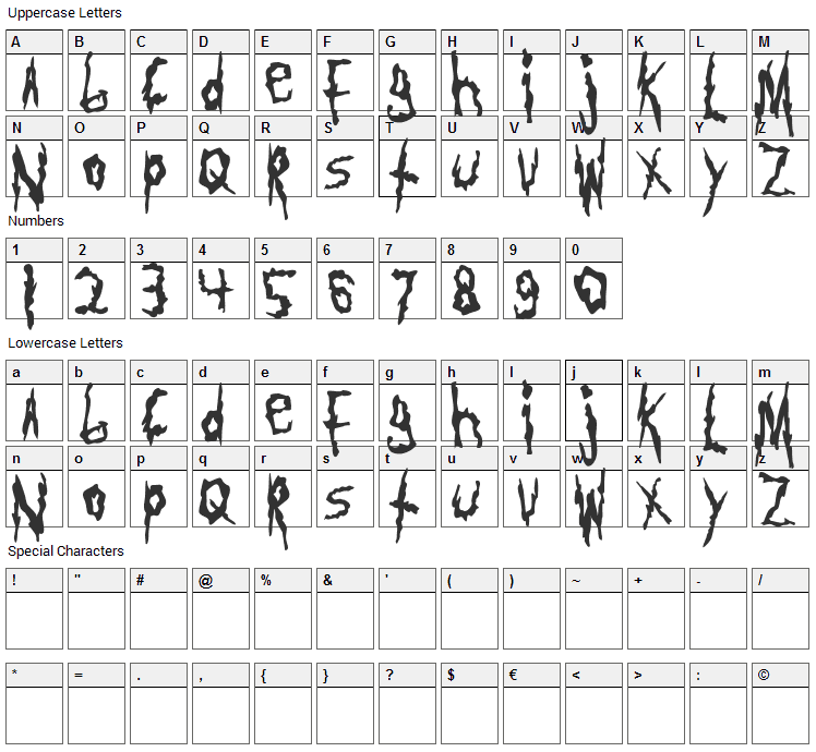 Rick and Morty Font Character Map