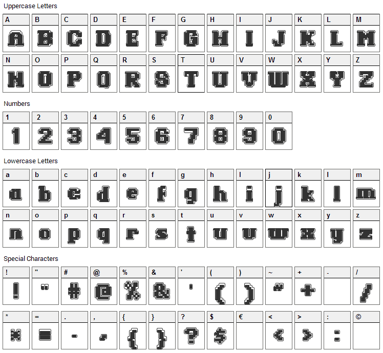 Ringo Font Character Map