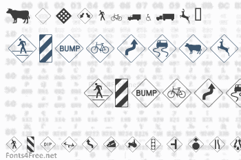 Road Warning Signs Font