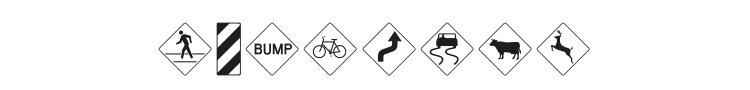 Road Warning Signs Font Preview