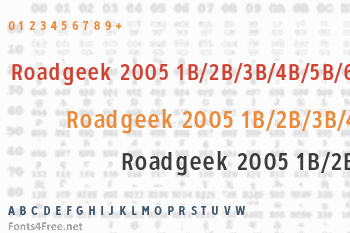 Roadgeek 2005 1B/2B/3B/4B/5B/6B Font