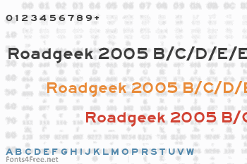 Roadgeek 2005 B/C/D/E/EM/F Font