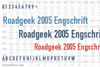 Roadgeek 2005 Engschrift Font