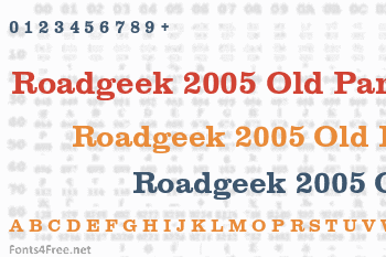 Roadgeek 2005 Old Parks Font