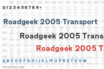 Roadgeek 2005 Transport Font