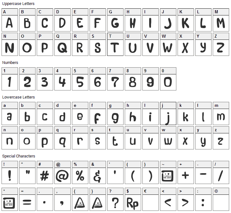 Roadshow IAIC 2013 Font Character Map