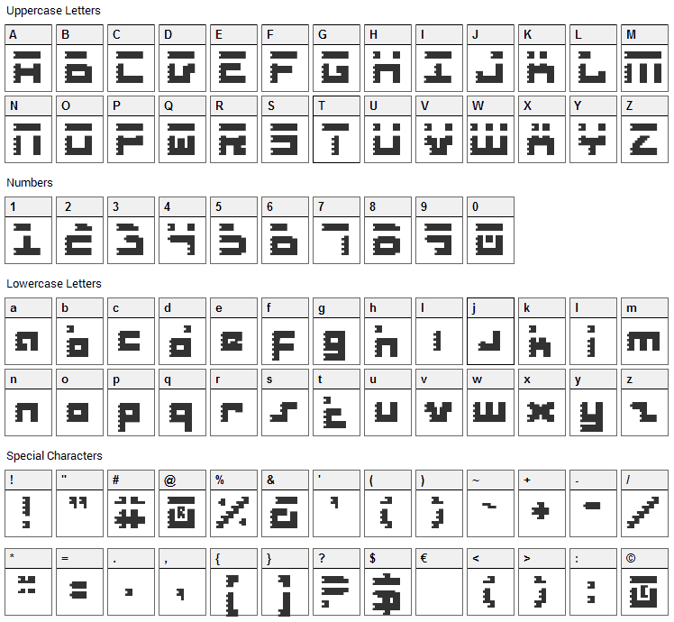 Roid Rage Font Character Map