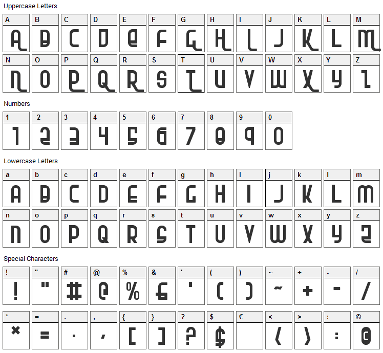 RoKiKier Font Character Map