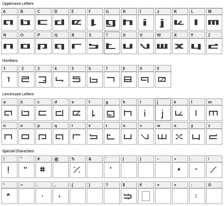 Royal Simplicity Font Character Map