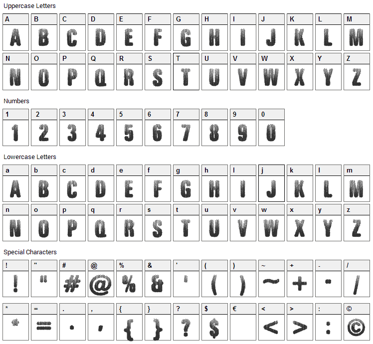 Rugged Ride Font Character Map