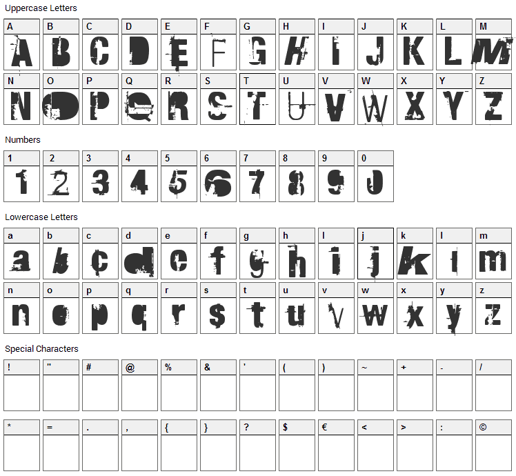 RvD Traktorfahrer Font Character Map