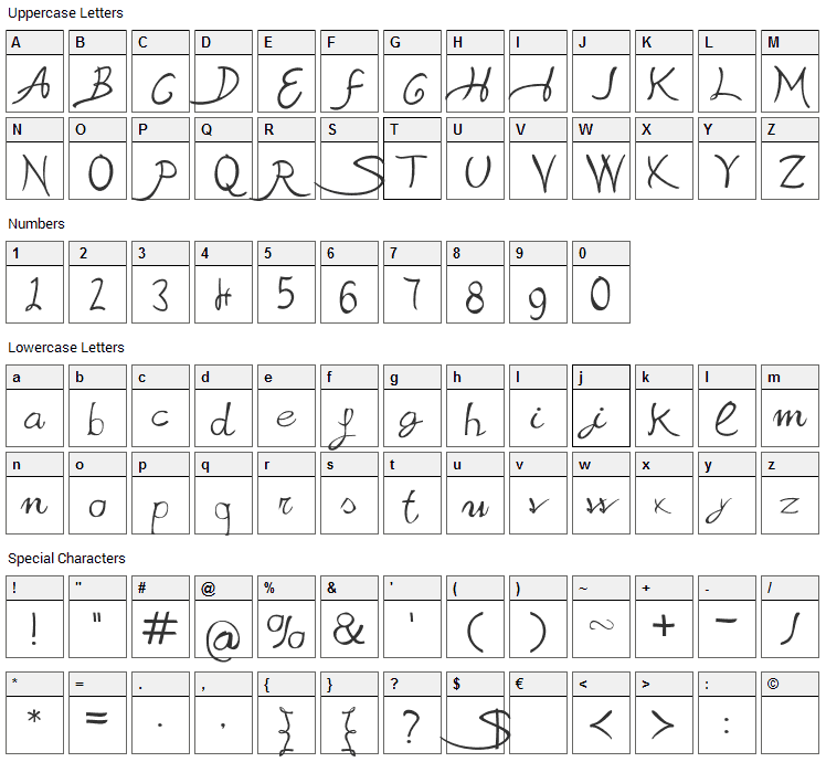 Sabrina Movie Font Character Map