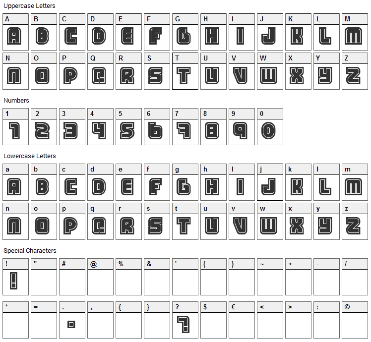 Samarin Font Character Map