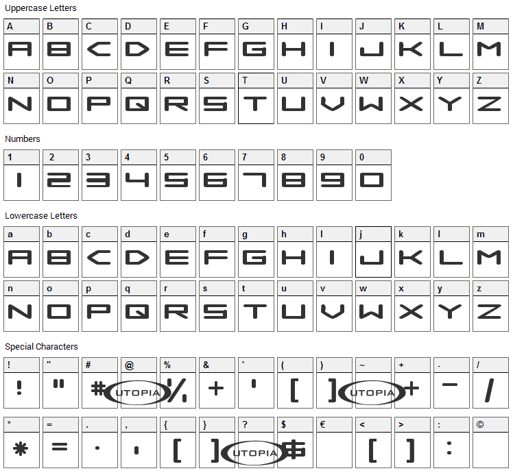 Samba is dead Font Character Map