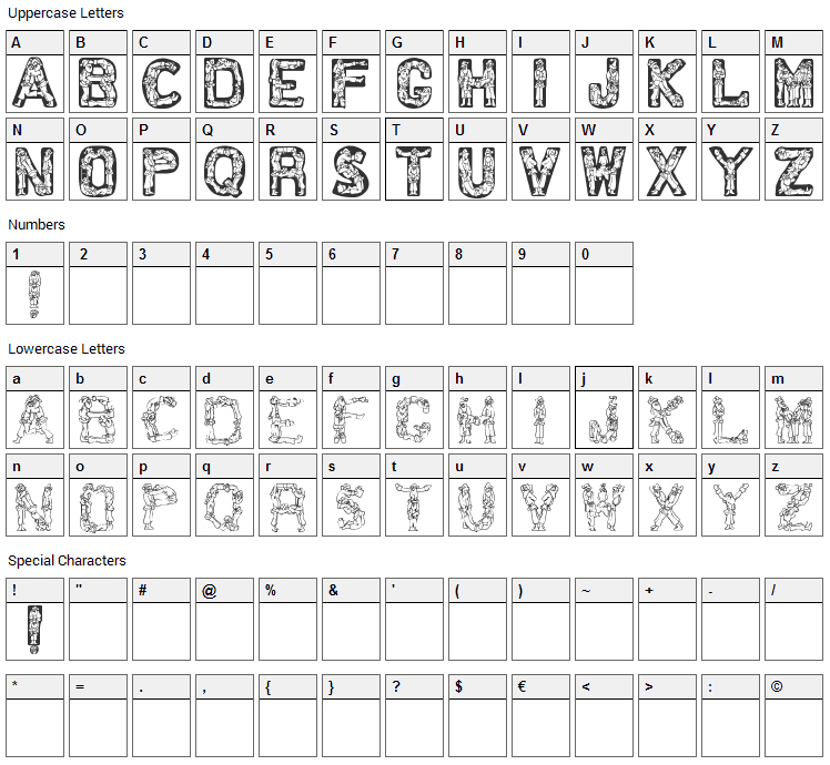 Santa Time Font Character Map