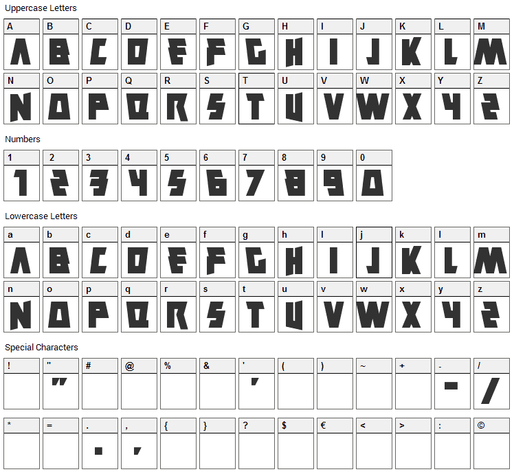 Savantism Font Character Map