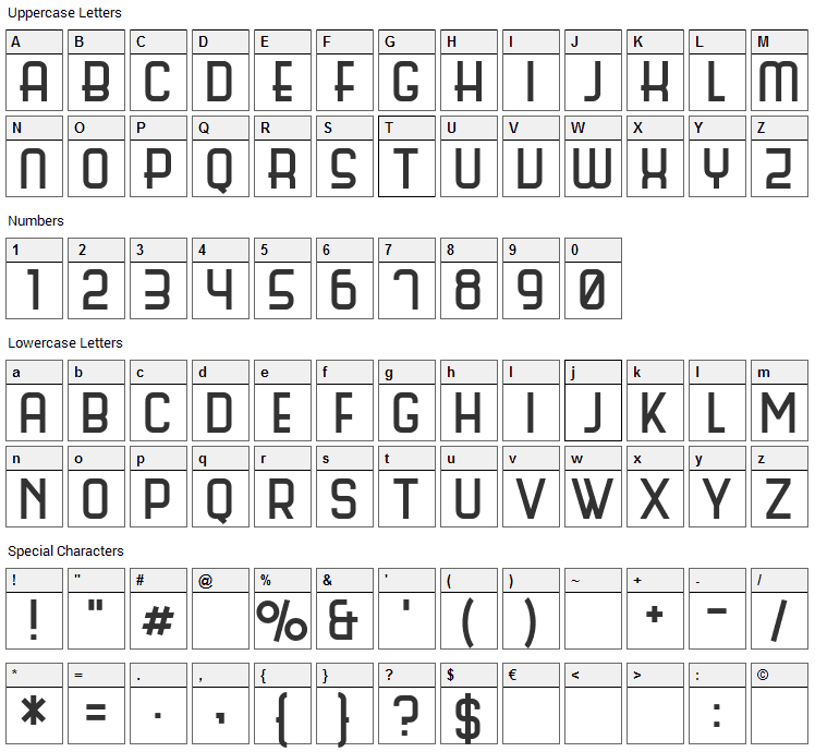 Science Fair Font Character Map