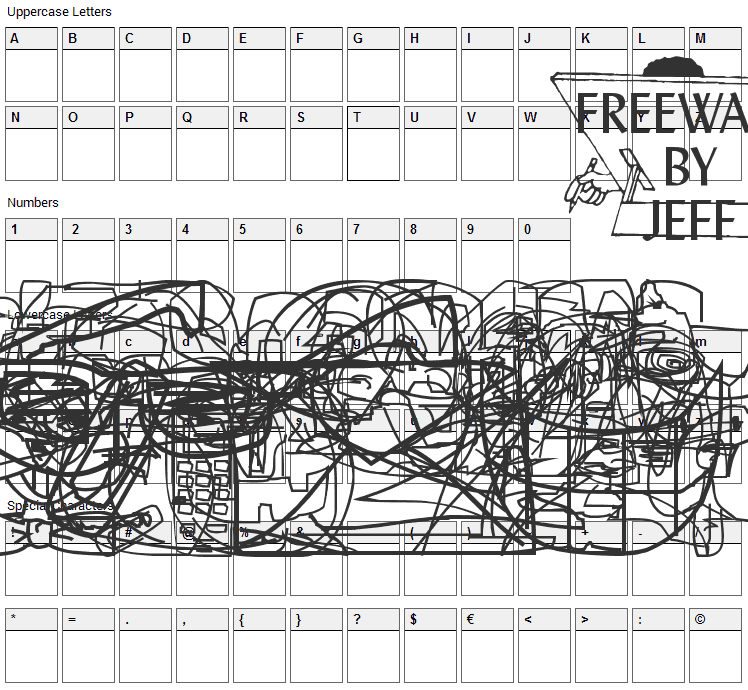 Screen Scrawls Font Character Map