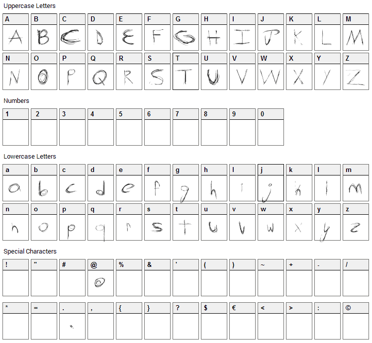 Screw This Font Character Map
