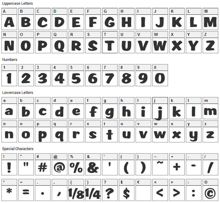 Script1 Rager Hevvy Font Character Map