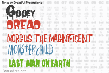 Dreadful Productions Fonts