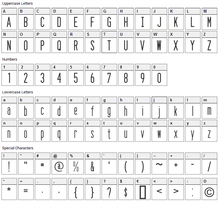 Seattle Sans Font Character Map