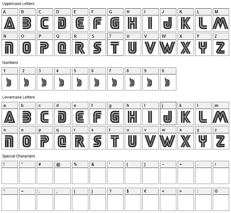 Sega Logo Font Character Map