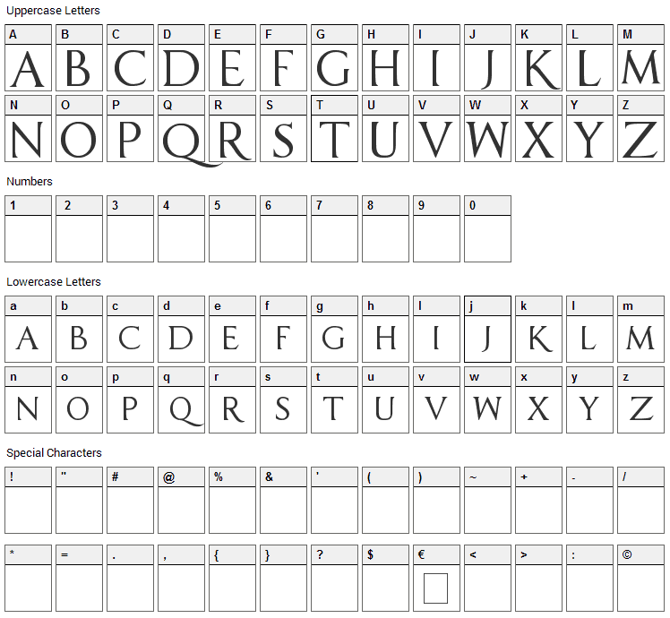 Sell Your Soul Font Character Map