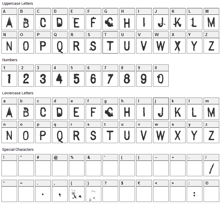 Sexton Sans Font Character Map