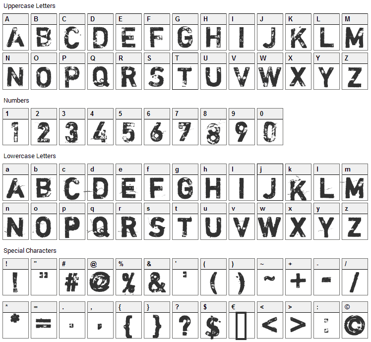 Shortcut Font Character Map