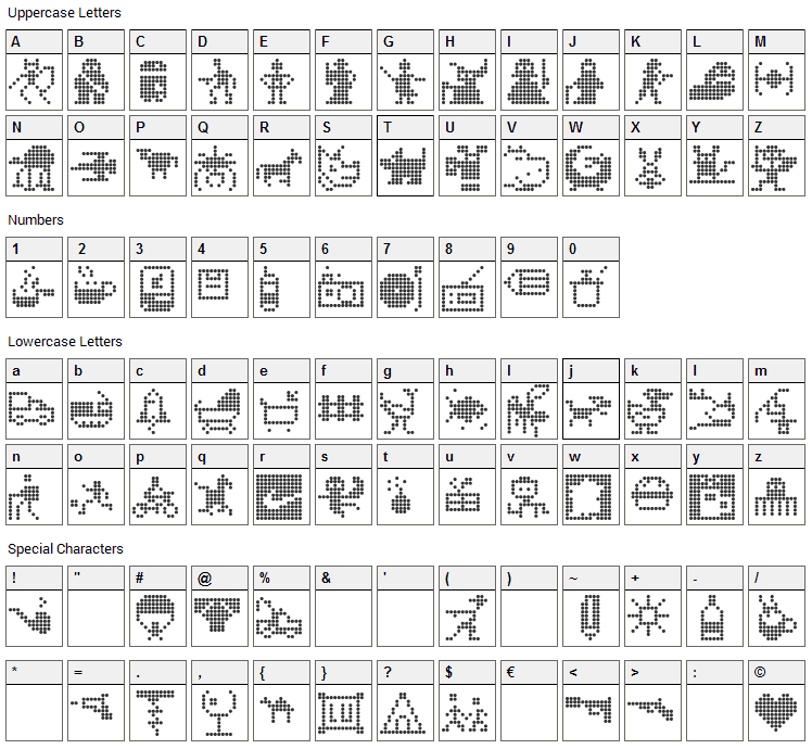 Signotek Font Character Map