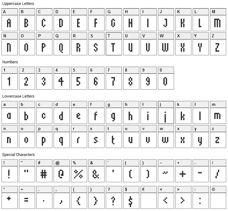 Silky Wonderland Font Character Map