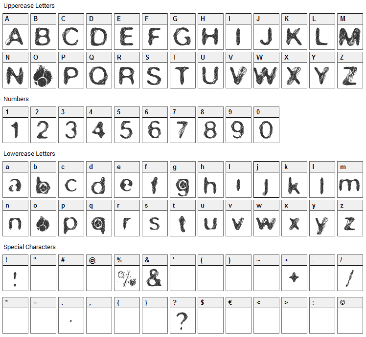 Skirules Sans 2 Font Character Map