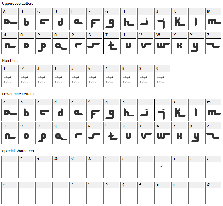 SL Drops Of Moonlight Font Character Map