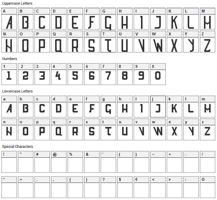 SL Thank You For The Venom Font Character Map