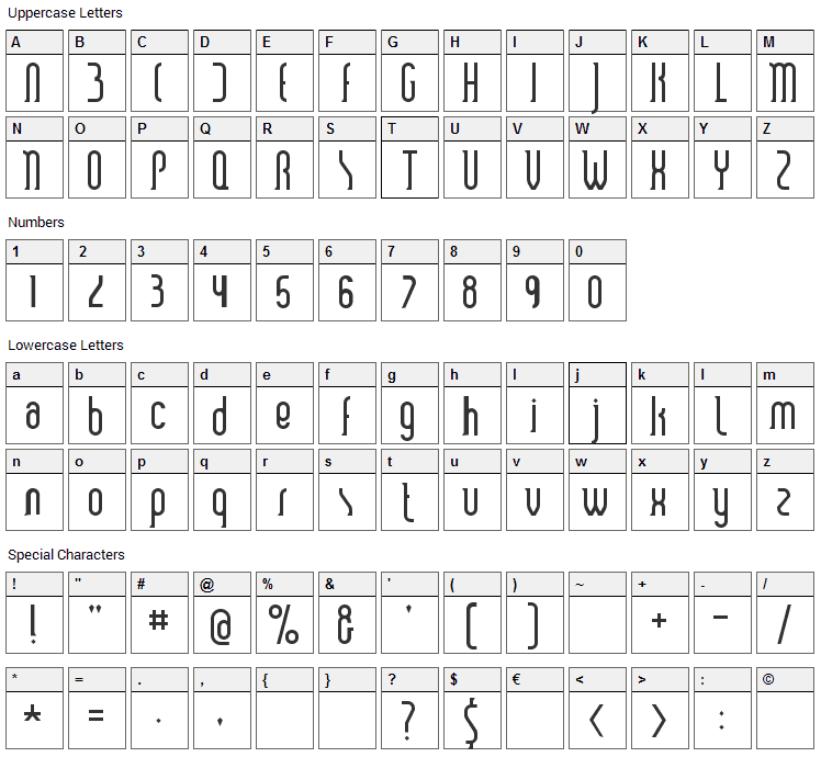 Smart and Sexy Font Character Map