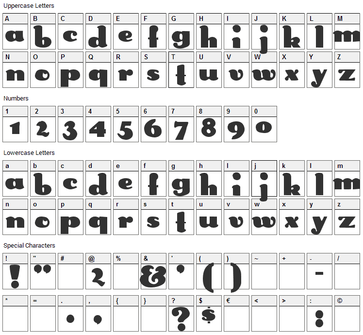 Smoke Font Character Map